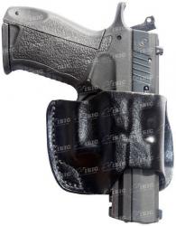 Картинка Кобура Front Line поясная компактная, кожа, для Glock 17, 22, 31 ц:черный