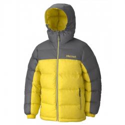 Marmot Boys Guides Down Hoody куртка детская acid yellow-cinder р.L (MRT 73700.9034-L)