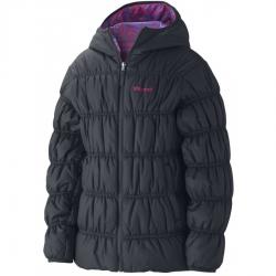 Картинка Marmot Girls Luna jacket куртка для девочек black/electric purple blaid р.L