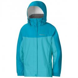 Картинка Marmot Girl's PreCip Jacket куртка для девочек light aqua/sea breeze р.XL