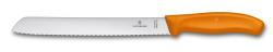 Нож для хлеба Victorinox SwissClassic, хвил. лезо, 21 cм, помаранчевий, блістер (6.8636.21L9B)