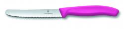 Картинка Нож кухонный Victorinox SwissClassic для томатів, 11 см, волн.лезо,рожевий