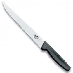 Картинка Нож Ніж кухонний Victorinox із хвилястим лезом, чорний, блістер