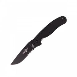 Картинка Нож Ontario RAT Folder, черный, полусеррейтор
