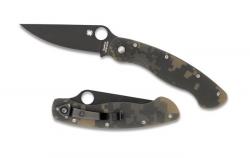 Нож Spyderco Military Black Blade, ц:camo (87.13.09)