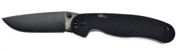 Картинка Нож Ontario RAT Folder Assist -чорний клинок, пряма РК, чорна G-10 рукоять, 12,7 см клинок