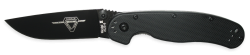Картинка Нож Ontario RAT II Folder - чорний клинок, пряма РК, чорна рукоять, 7,6 см клинок