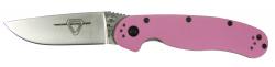 Картинка Нож Ontario RAT II Folder - Satin, пряма РК, рожева рукоять, 7,6 см клинок
