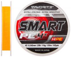Шнур Favorite Smart PE 4x 150м (оранж.) #2.0/0.242мм 11кг (1693.10.20)