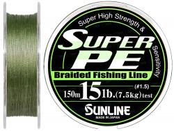 Картинка Шнур Sunline Super PE 150м 0,285мм 30Lb/15кг (темно-зеленый)