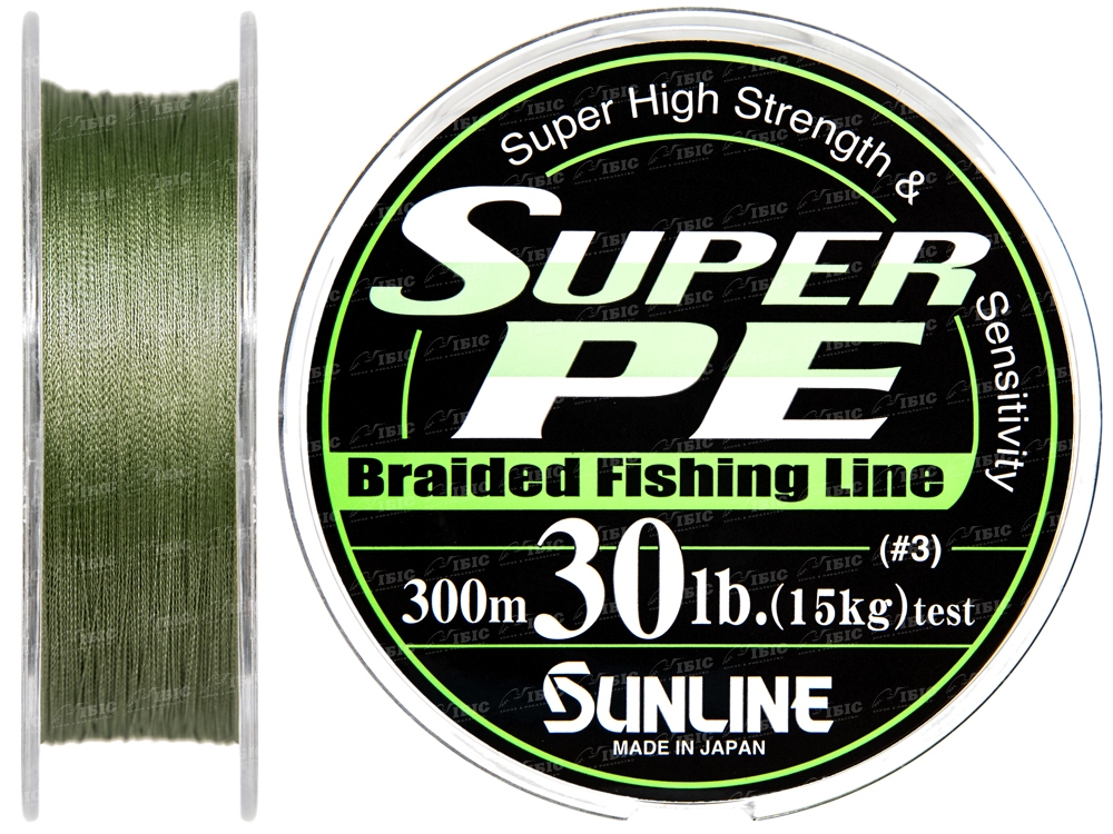 Шнур Sunline Super PE 300м 0,285мм 30Lb/15кг (темно-зеленый