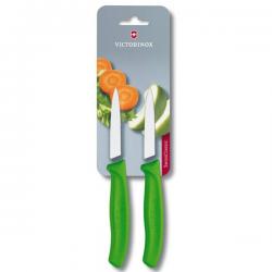Набор ножей кухонных Victorinox SwissClassic, 8см, 2шт. в блистере,зеленые (6.7606.L114B)