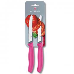 Набор ножей кухонных Victorinox SwissClassic,11см, хвил.лезо, 2шт. в блістері, рожевий (6.7836.L115B)