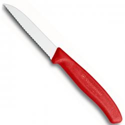 Картинка Нож кухонный Victorinox SwissClassic,8см,волн.лезвие,красный 6.7431