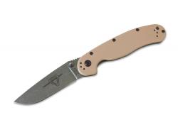 Картинка Нож Ontario RAT II Folder - Stonewash клинок, пряма РК, піщана рукоять, 7,6 см клин.
