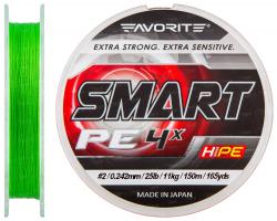Шнур Favorite Smart PE 4x 150м (салат.) #2.0/0.242мм 11кг (1693.10.28)